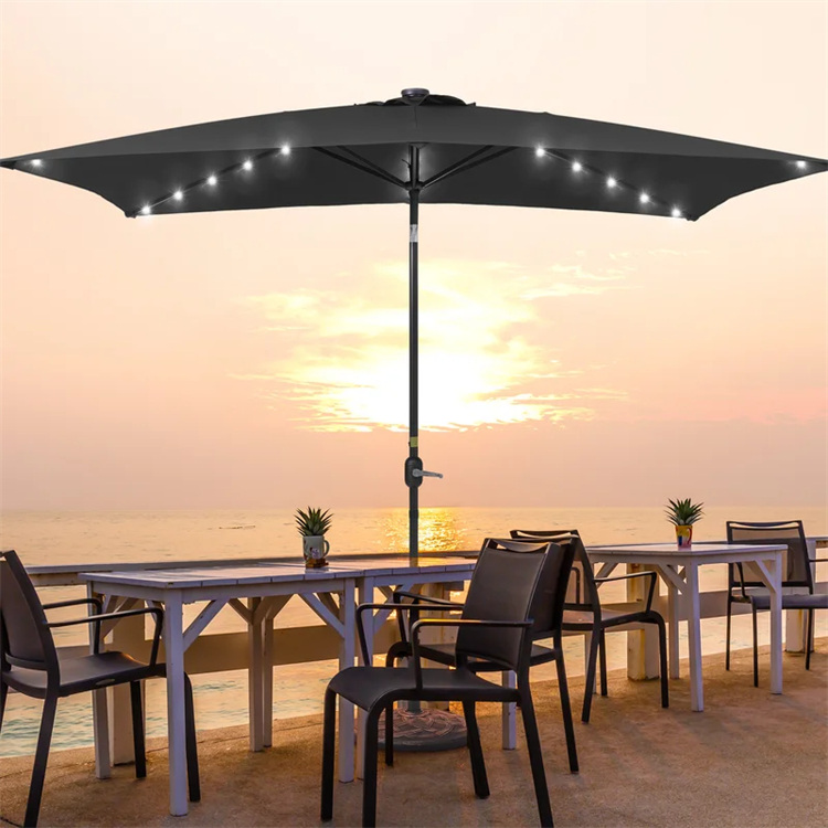 10x 6.5FT Payung Pasar Segiempat Berlampu
