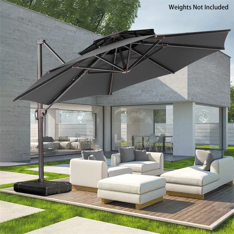 12 kaki Double Top Cantilever Offset Patio Payung