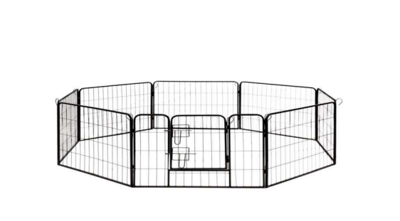 8 Panel Arahan Pemasangan Pagar Kennel Penghalang Logam