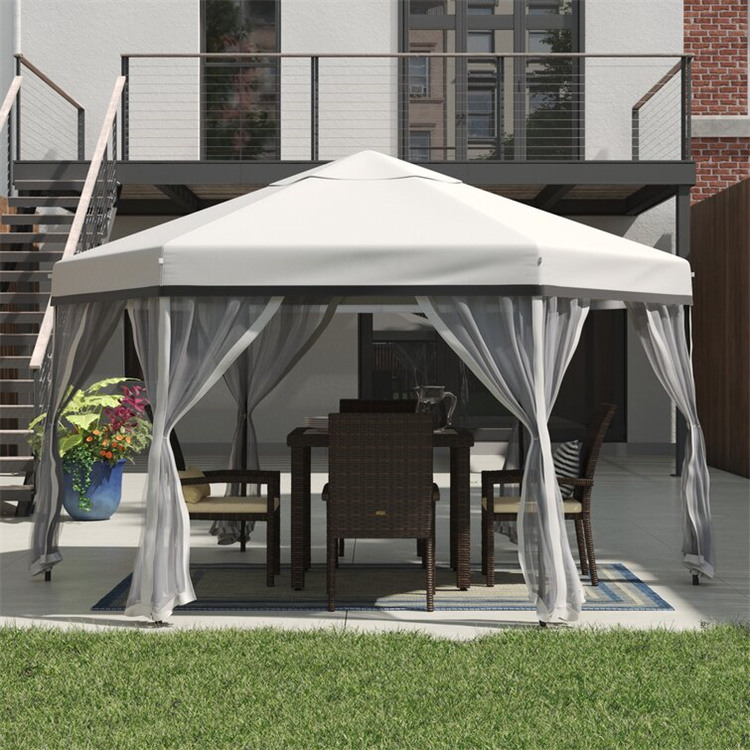 Gazebo Heksagon Atas Lembut 11x11 kaki