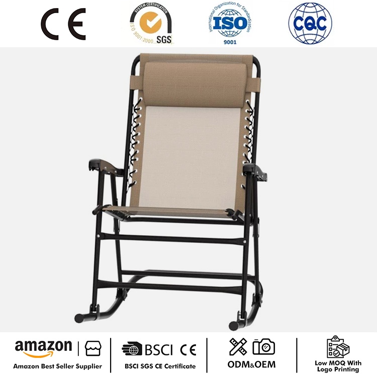 Rocker Lounge Lipat Graviti Sifar Luaran dengan Bantal